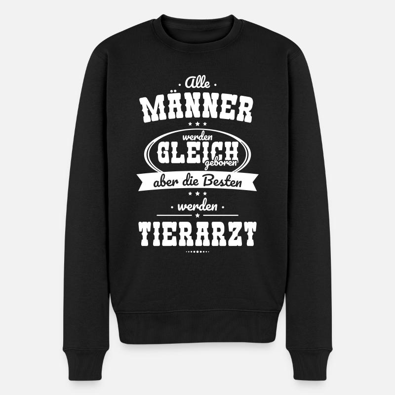 Alle Männer gleich Besten werden Tierarzt - Männer Premium Bio Pullover - Schwarz