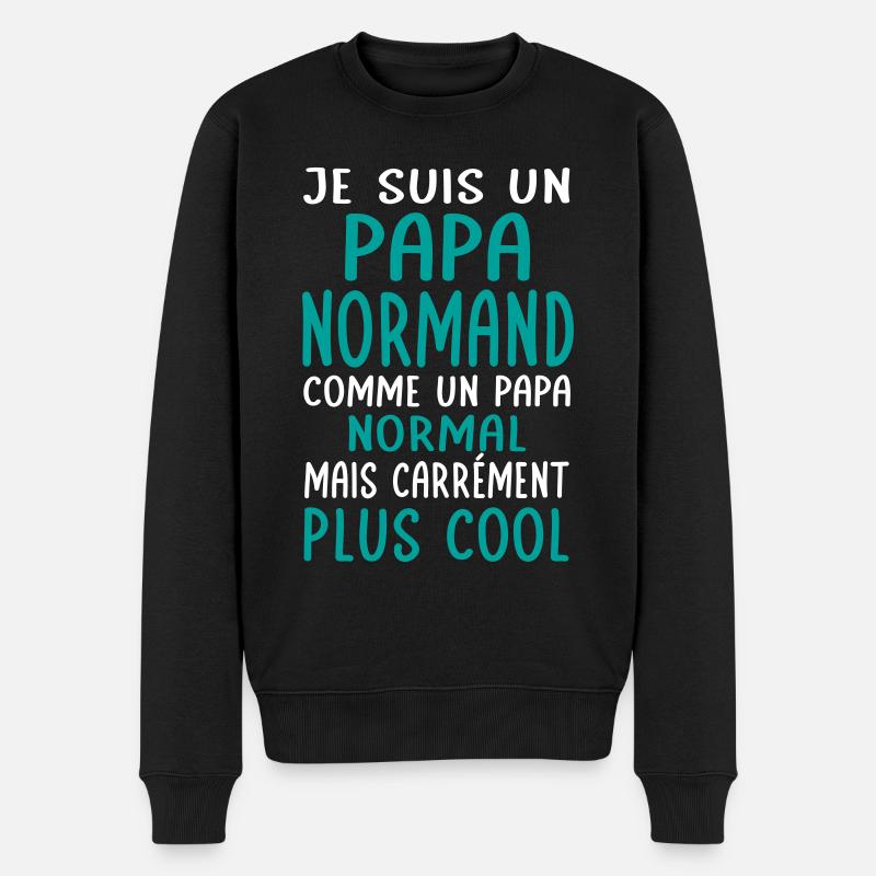 Papa Normand comme un papa normal plus cool - Pull Premium bio Homme - noir
