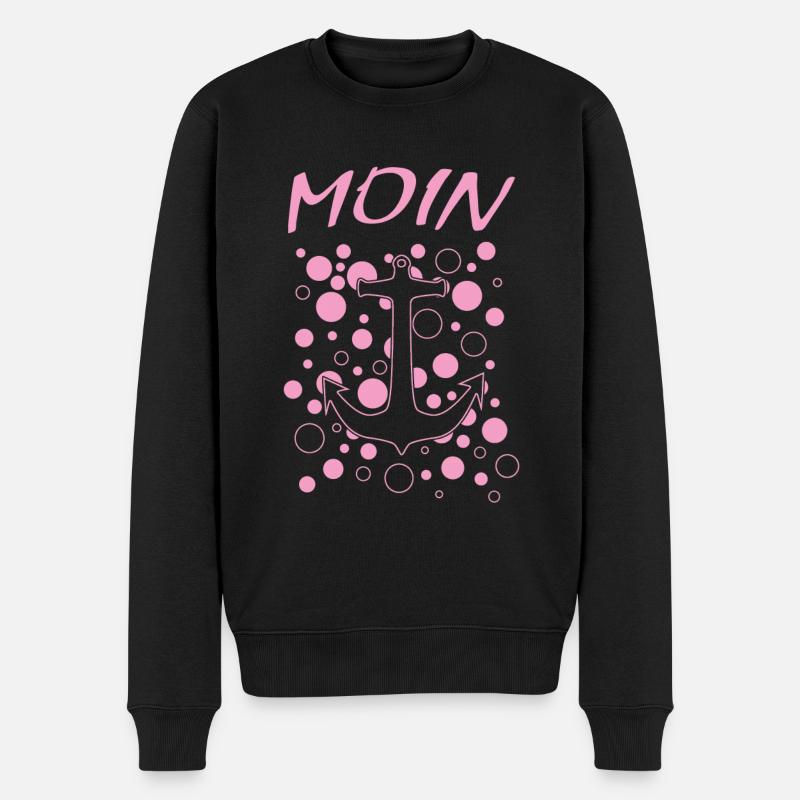 Moin. Einfach Moin. - Männer Premium Bio Pullover - Schwarz