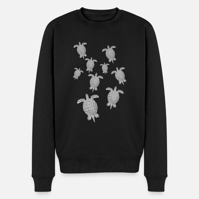Schildkröten - Männer Premium Bio Pullover - Schwarz