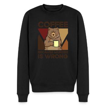 Coffee Because Murder Is Wrong - Men's Premium Organic Jumper - black - Front - Nico (187cm)