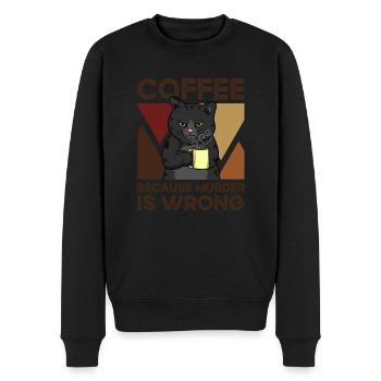 Coffee Because Murder Is False - Men's Premium Organic Jumper - black - Front - Nico (187cm)