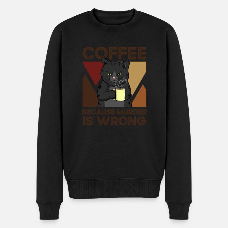 Coffee Because Murder Is False - Men's Premium Organic Jumper - black