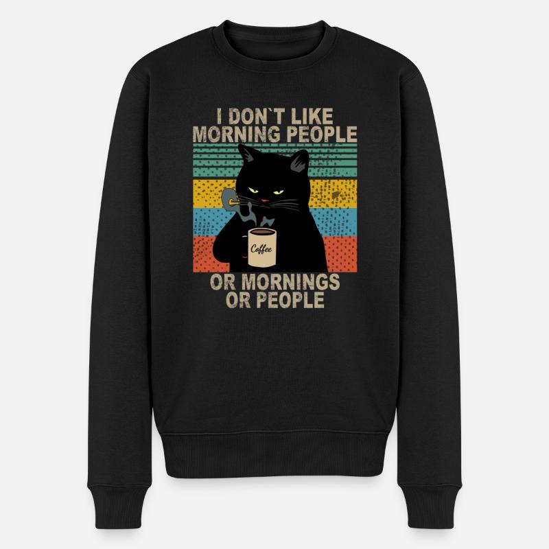Drôle de mouflet chat café design - Pull Premium bio Homme - noir