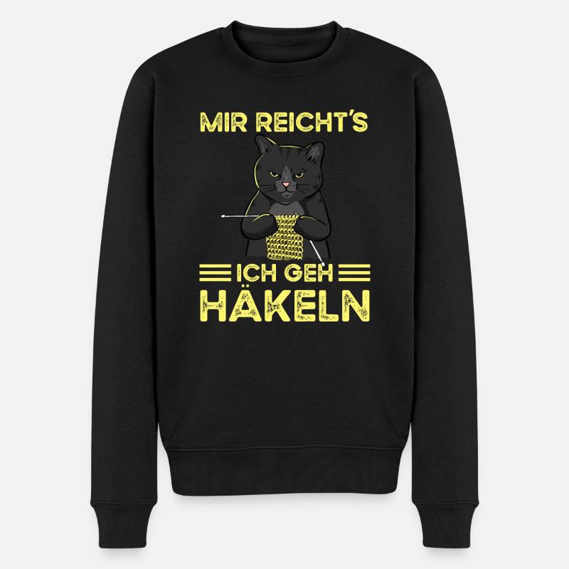 Mir Reichts Ich Geh Häkeln - Männer Premium Bio Pullover - Schwarz
