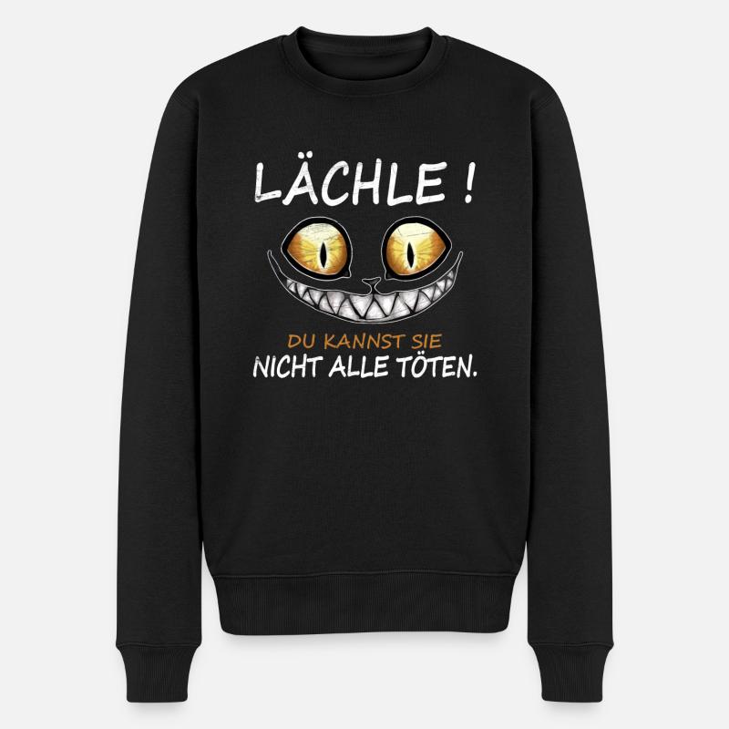 Lächle du Kannst Sie Nicht alle töten Katze - Männer Premium Bio Pullover - Schwarz