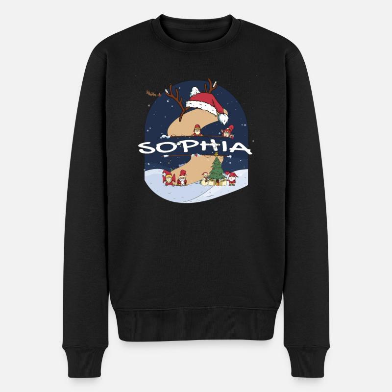 Toller Sophia-Name mit Weihnachtsmütze im Weihnachtsthema - Männer Premium Bio Pullover - Schwarz