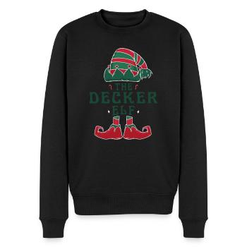Decker elfe personnalisé nom Noël famille - Pull Premium bio Homme - noir - Devant - Nico (187cm)