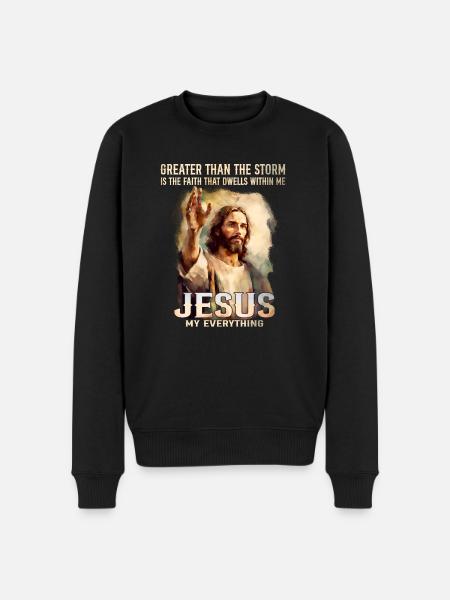 Han är uppstånden Rizzin Påsk - Jesus är min - Ekologisk premiumtröja herr - svart
