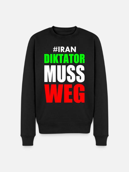 diktator muss weg iran - Männer Premium Bio Pullover - Schwarz