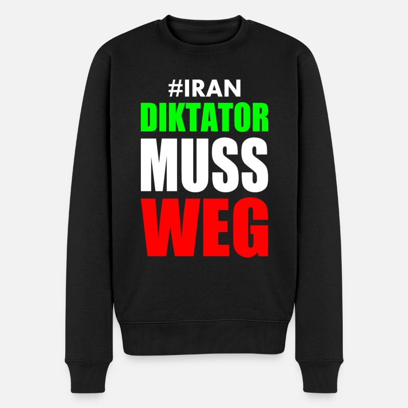diktator muss weg iran - Männer Premium Bio Pullover - Schwarz