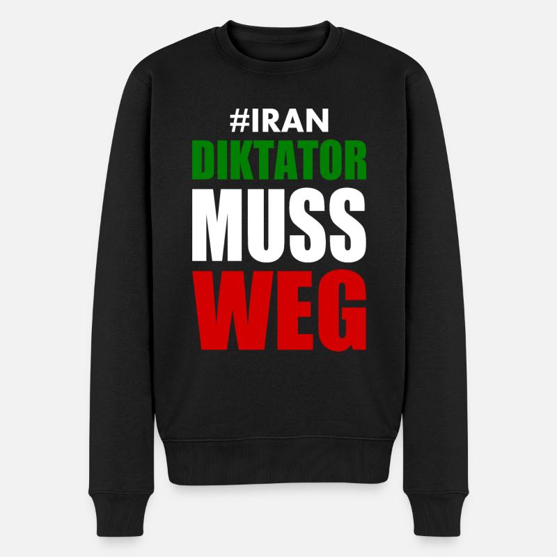 diktator muss weg iran - Männer Premium Bio Pullover - Schwarz