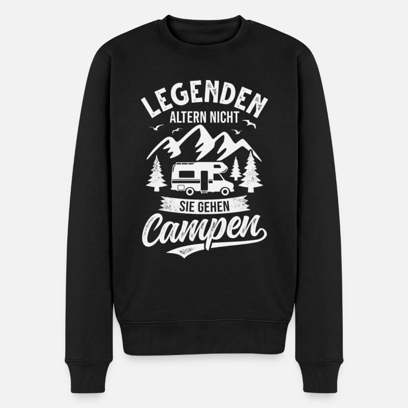 Camping Wohnmobil Camper Campingurlaub - Männer Premium Bio Pullover - Schwarz