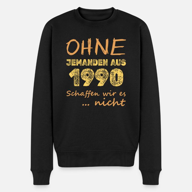 Jahr 1990 - Männer Premium Bio Pullover - Schwarz