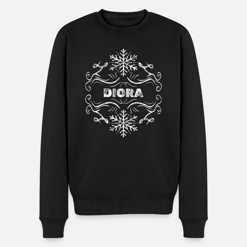 Frauenname Diora - Männer Premium Bio Pullover - Schwarz
