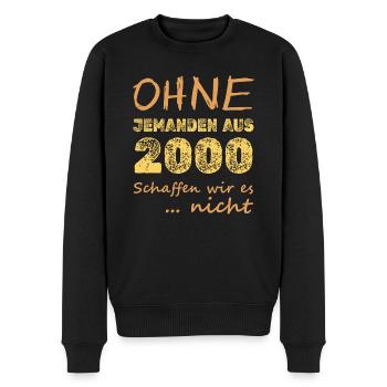 2000 - Männer Premium Bio Pullover - Schwarz - Vorne - Nico (187cm)