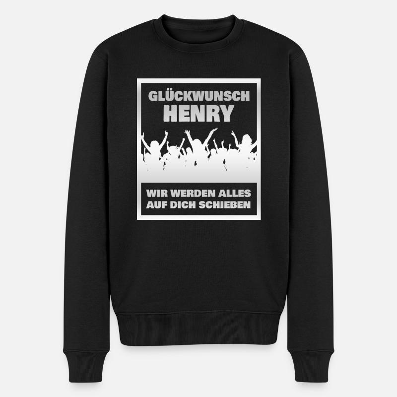 Henry als Kollege - Männer Premium Bio Pullover - Schwarz