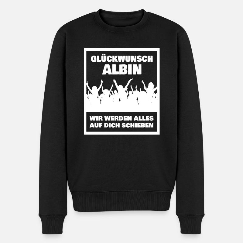 Geschenk für Albin - Männer Premium Bio Pullover - Schwarz