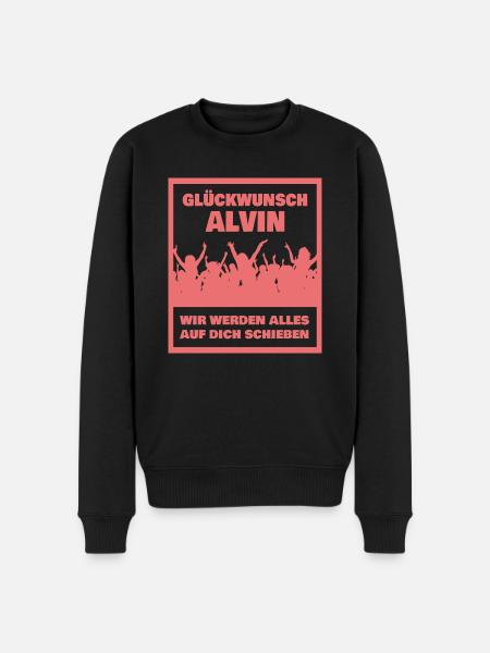 First name Alvin - Men's Premium Organic Jumper - black