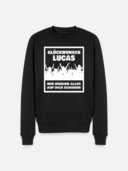 Gift for Lucas - Men's Premium Organic Jumper - black