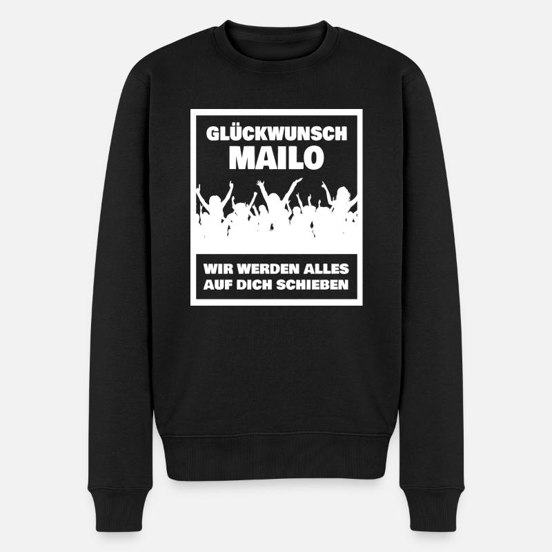 Vorname Mailo - Männer Premium Bio Pullover - Schwarz