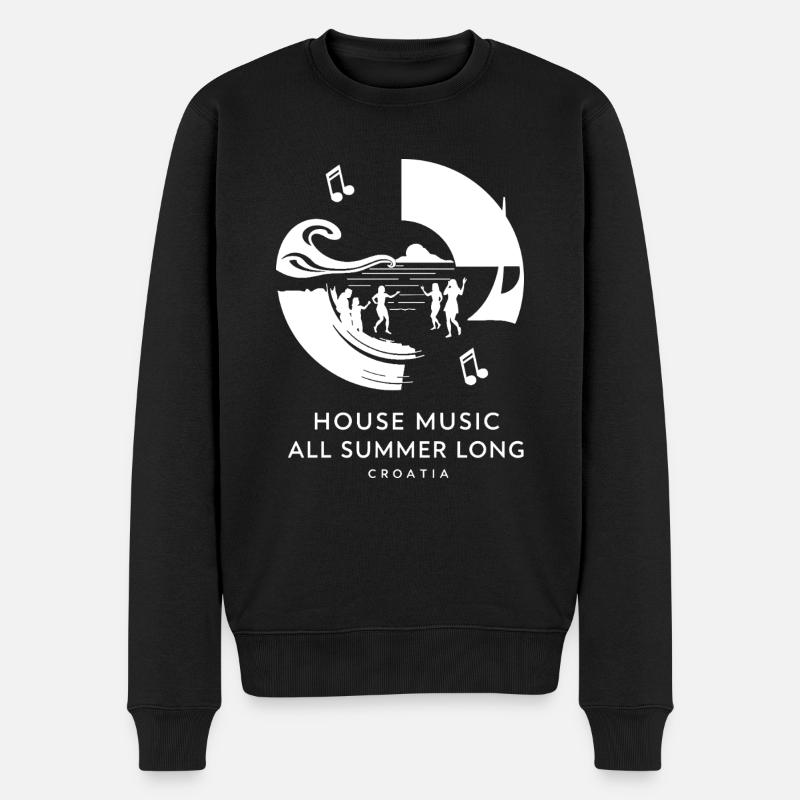 Croatie House Music - Pull Premium bio Homme - noir