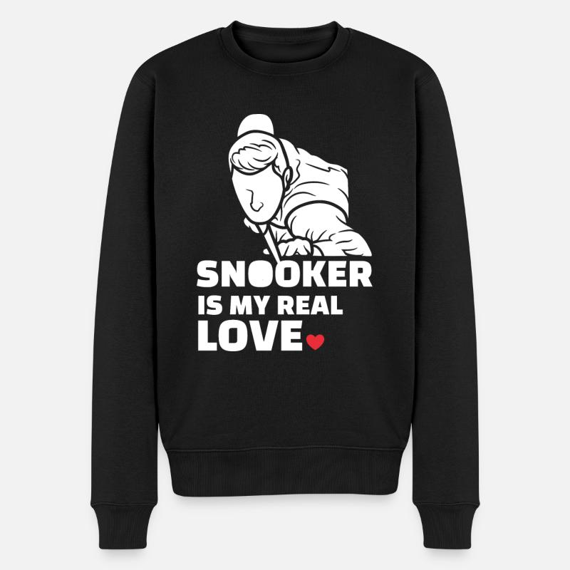 Ich Liebe Snooker - Männer Premium Bio Pullover - Schwarz