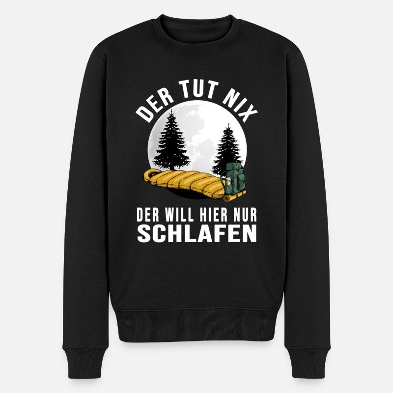 biwak bushcraft outdoor shelter wildlife - Männer Premium Bio Pullover - Schwarz