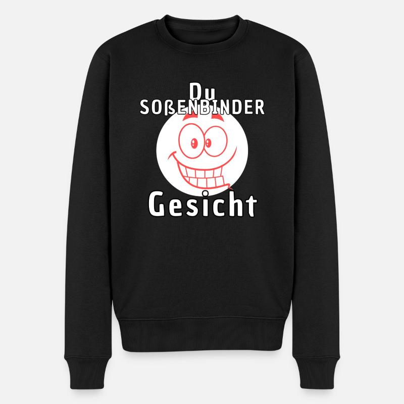 Du Soßenbindergesicht - Männer Premium Bio Pullover - Schwarz