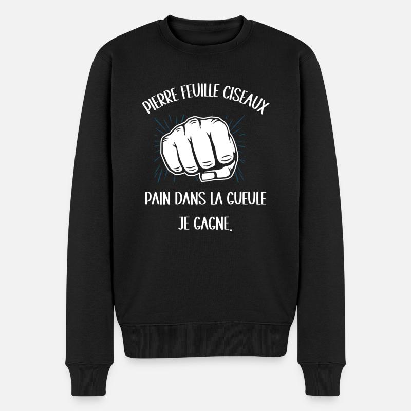 pain dans la gueule - Pull Premium bio Homme - noir