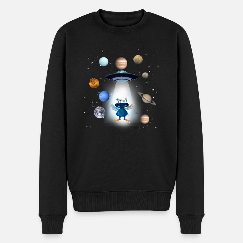 OVNI,Espace,Planète,Extraterrestre,Astronaute,Étoiles - Pull Premium bio Homme - noir
