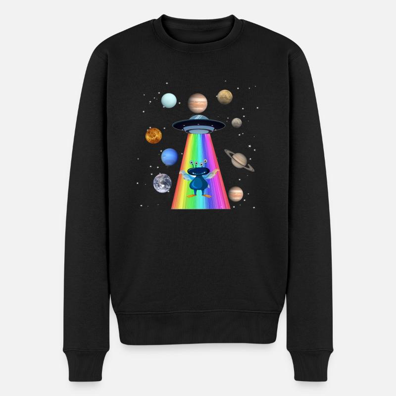 ovni,espace,LGBT,arc-en-ciel,planète - Pull Premium bio Homme - noir