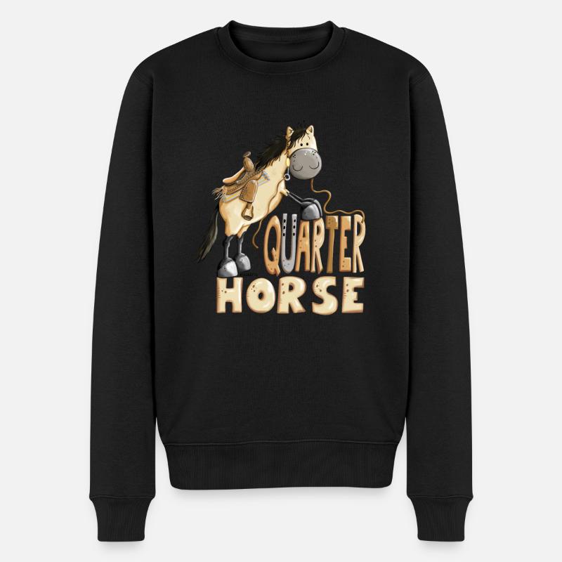 Das Quarter Horse - Männer Premium Bio Pullover - Schwarz