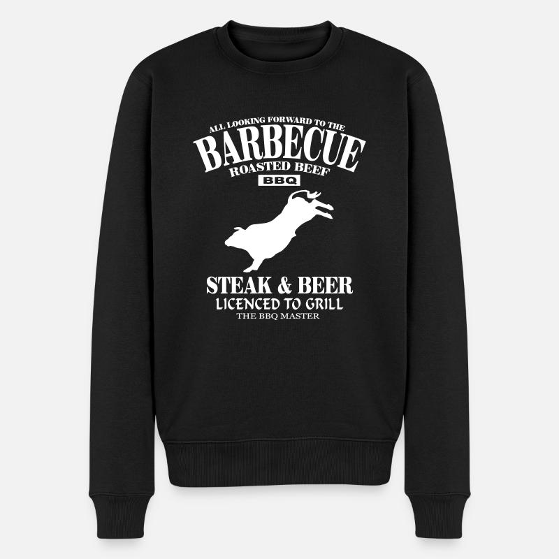 Barbecue - BBQ - Männer Premium Bio Pullover - Schwarz