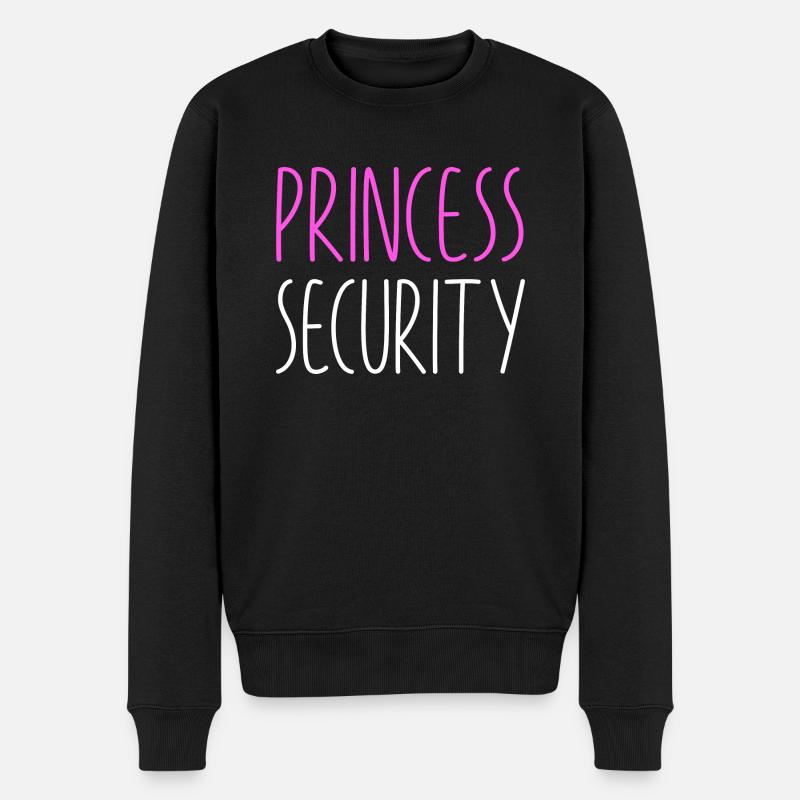 Papa Vater Tochter Vaterschaft Princess Security - Männer Premium Bio Pullover - Schwarz