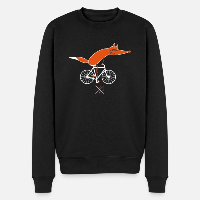 Schlauer Fahrradfahrer (b) - Männer Premium Bio Pullover - Schwarz