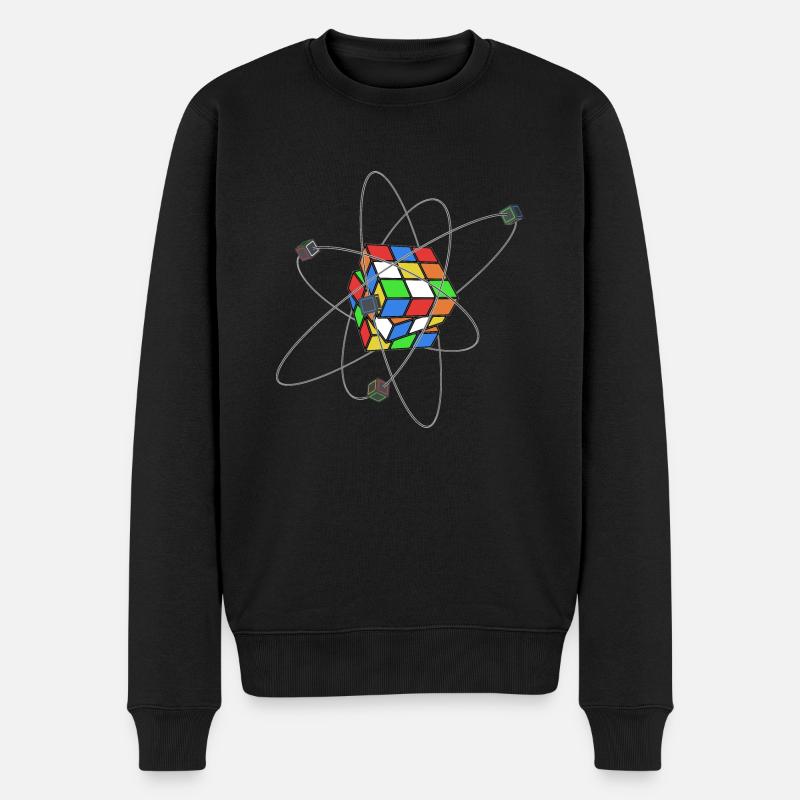 Würfel - Männer Premium Bio Pullover - Schwarz