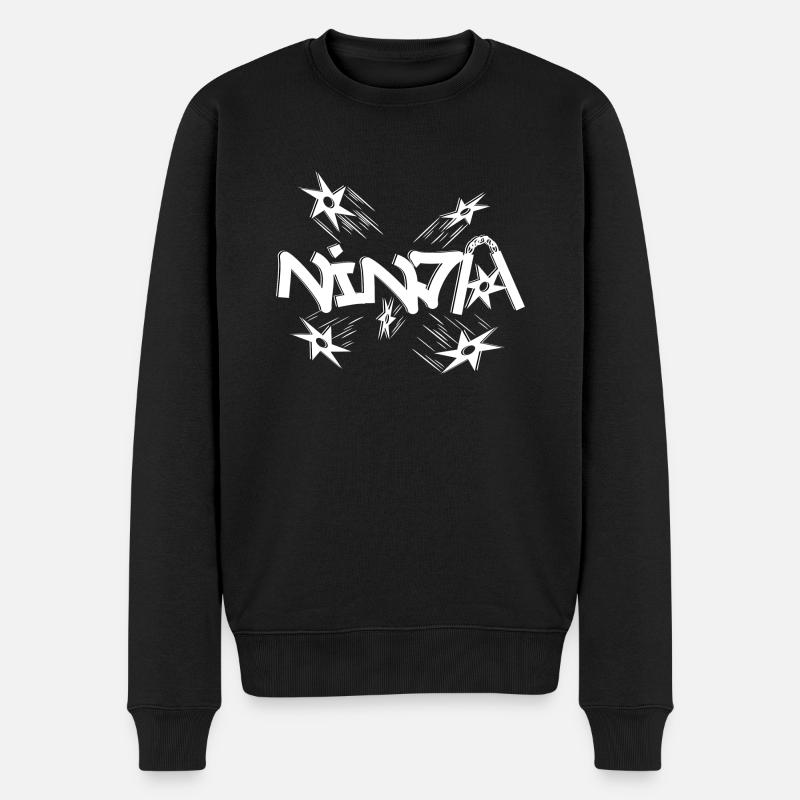 Ninja - Männer Premium Bio Pullover - Schwarz