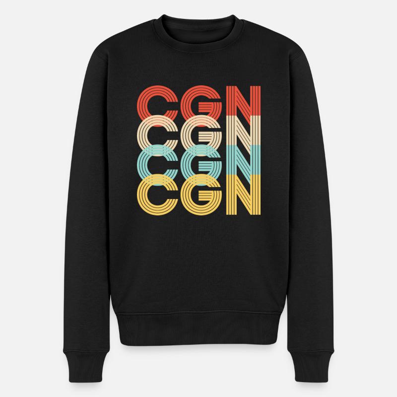 Vintage Retro Köln CGN - Männer Premium Bio Pullover - Schwarz