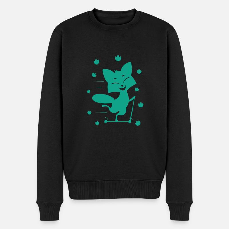 Fuchs - Tier Zoo Tierfreund Naturschutz - Männer Premium Bio Pullover - Schwarz