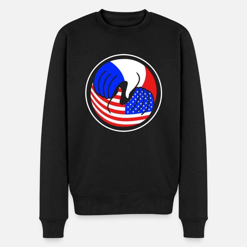 Frankreich - Männer Premium Bio Pullover - Schwarz