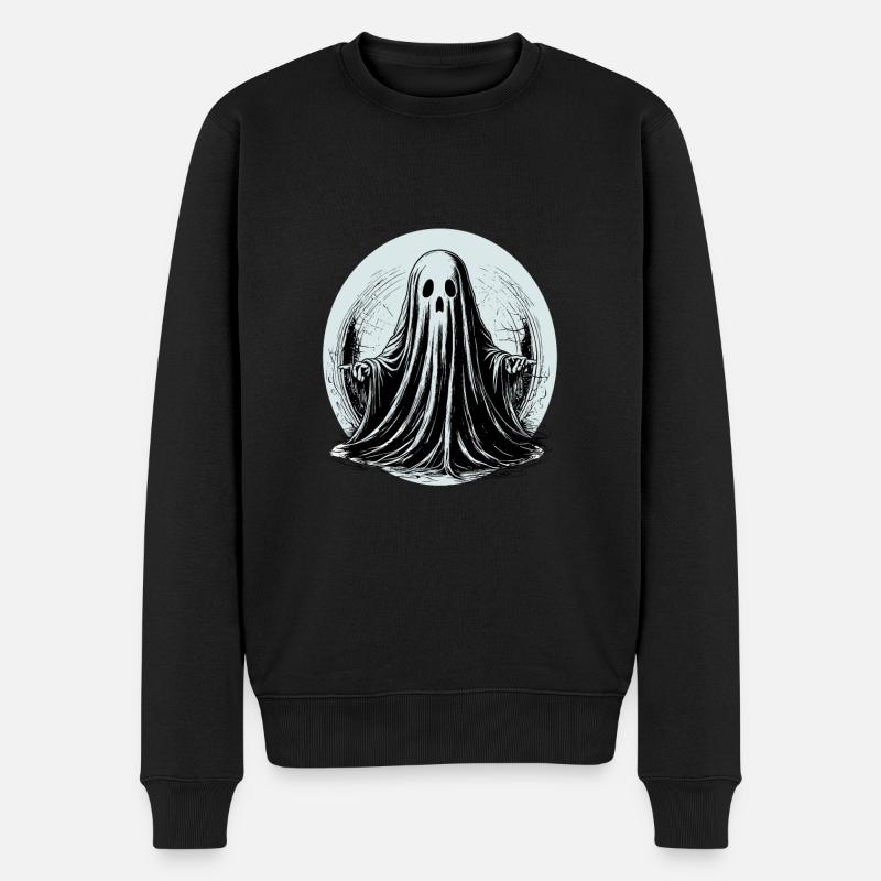 Awesome graphical ghost design - Men's Premium Organic Jumper - black