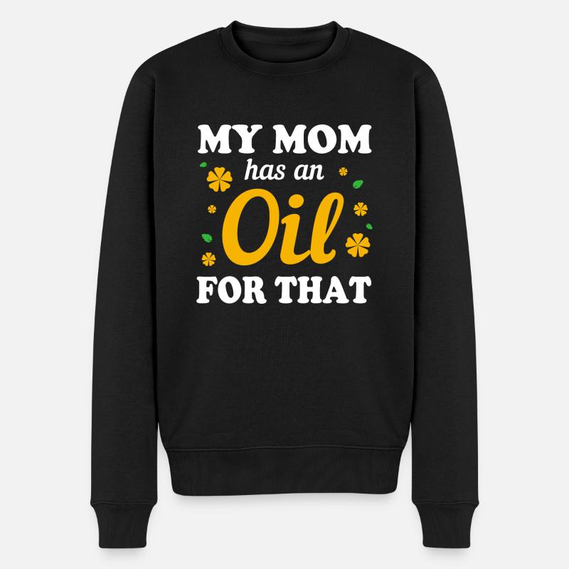 Ätherisches Öl - Männer Premium Bio Pullover - Schwarz