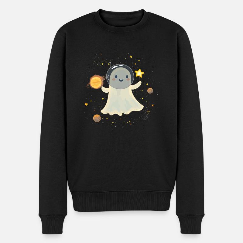 Geist Astronaut Kostüm für Halloween Weltraum - Männer Premium Bio Pullover - Schwarz