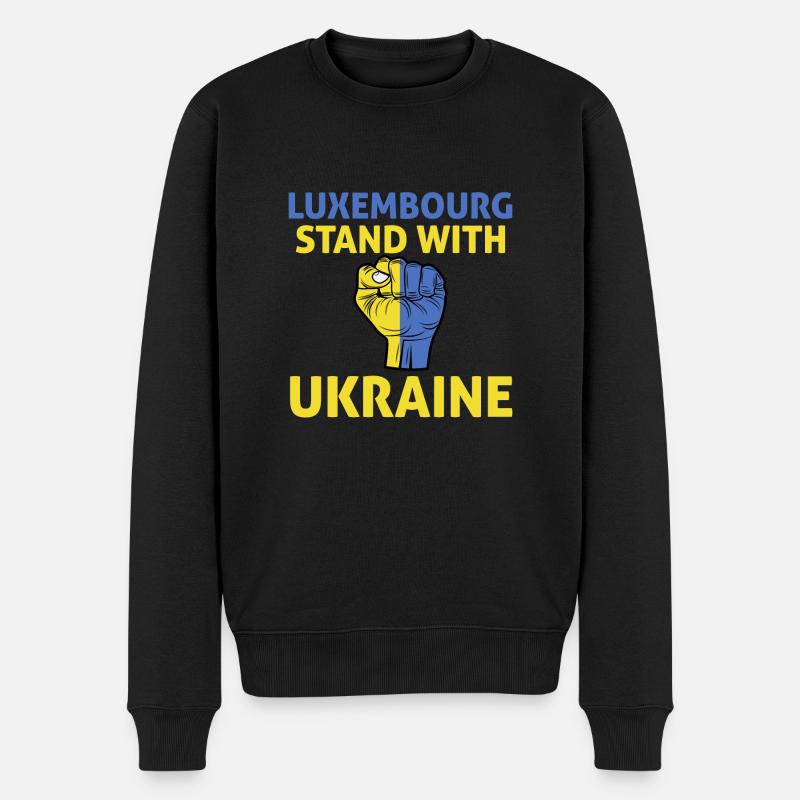 Luxembourg Ukraine - je soutiens Ukraine - Pull Premium bio Homme - noir