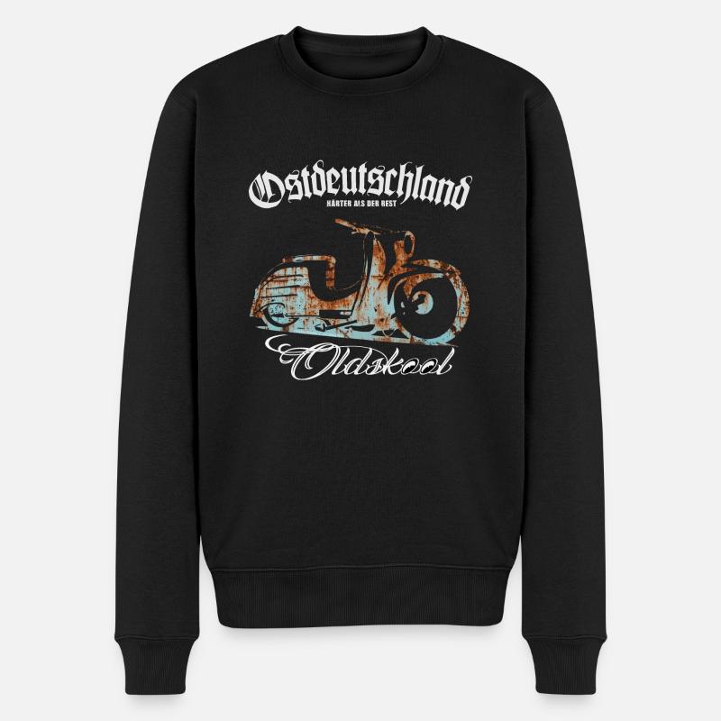 Simson Schwalbe - Ostdeutschland Oldskool - Männer Premium Bio Pullover - Schwarz