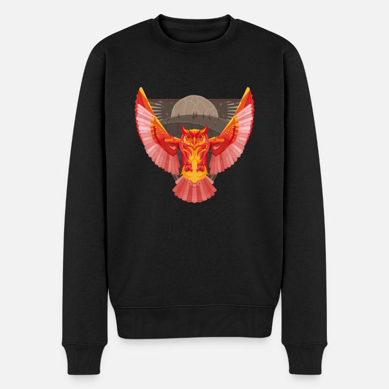 Epische Eule - Männer Premium Bio Pullover - Schwarz
