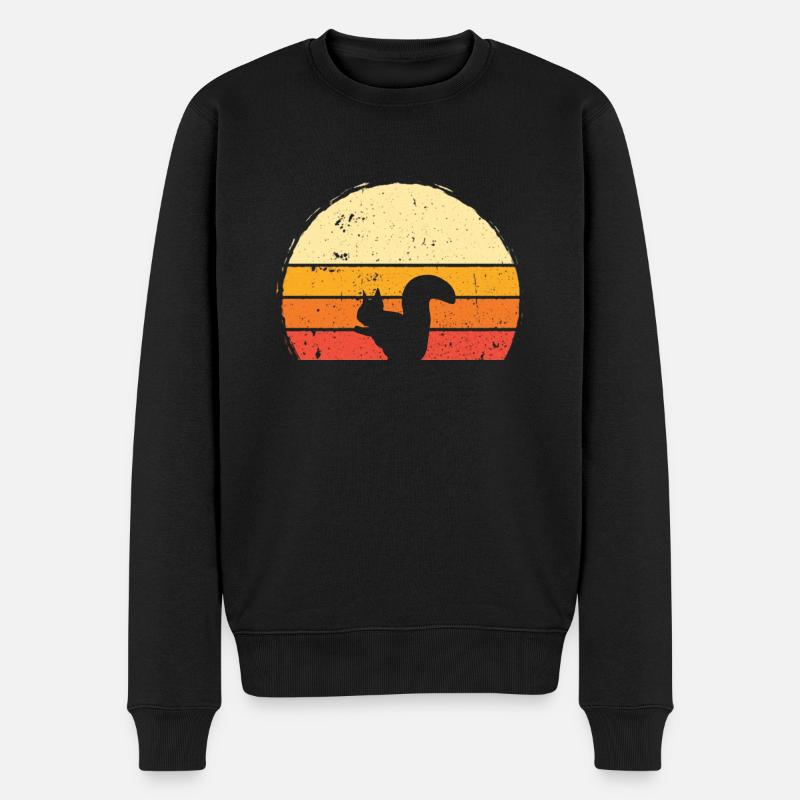Écureuil rétro - Pull Premium bio Homme - noir