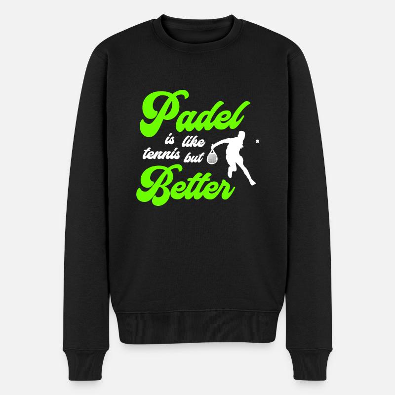 Padel besser - Männer Premium Bio Pullover - Schwarz