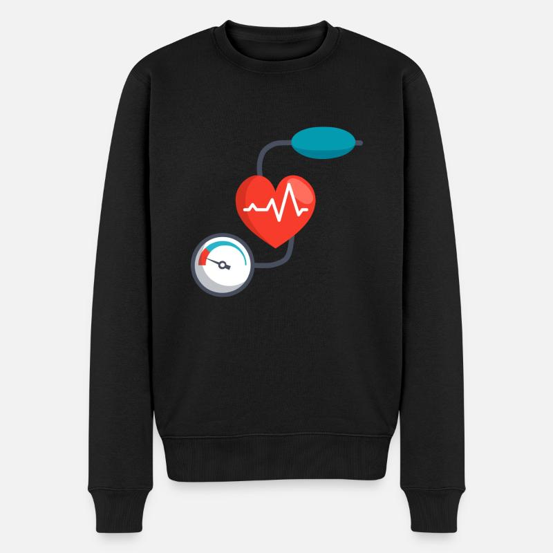 Blutdruckmessgerät - Männer Premium Bio Pullover - Schwarz